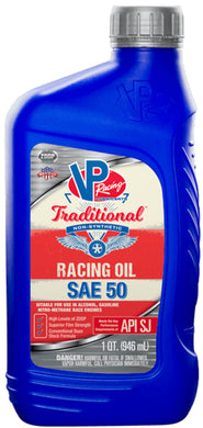 VP Traditional Non Synt SAE50 Racing Oil, qts
