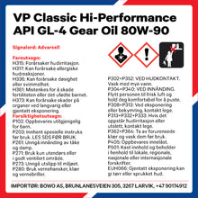 Last inn bildet i Galleri-visningsprogrammet, VP GL-4 Classic SAE 80W-90 Hi Performance Gear Oil, qts
