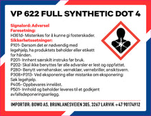 Last inn bildet i Galleri-visningsprogrammet, VP 622 Racing Brake Fluid, Full Synthetic DOT 4, 500ml