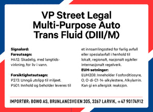 VP Street Legal Multi-Purpose ATF Dextron III, qts