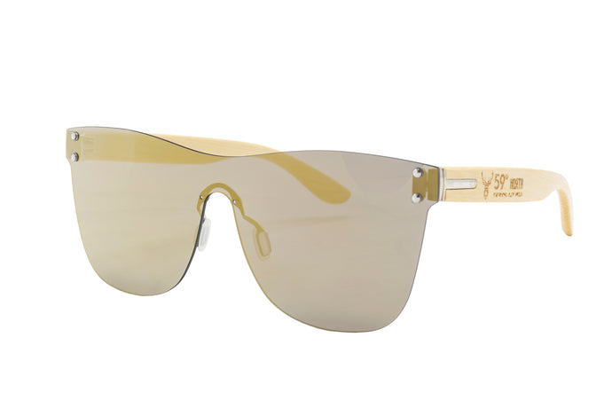 59 North Wheels frameless solbriller med gull/svart glass