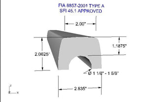 Beltenick FIA 8857-2001 burpolstring 44,5-50mm, 915mm lang